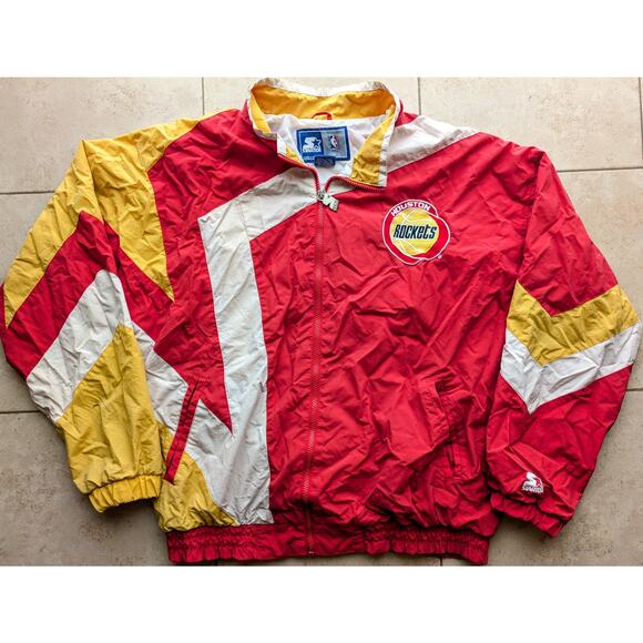Houston Rockets 90s Starter windbreaker STAR jacket L red gold NBA vintage